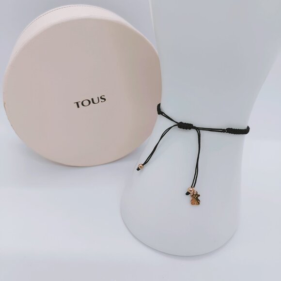 TOUS Bracelet Rose Vermeil Silver Super Power Bracelet with Cord and Turquoise - Picture 10 of 10